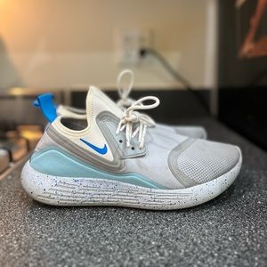 Nike LunarCharge, Size 10 in Men’s, Gray + Light Blue